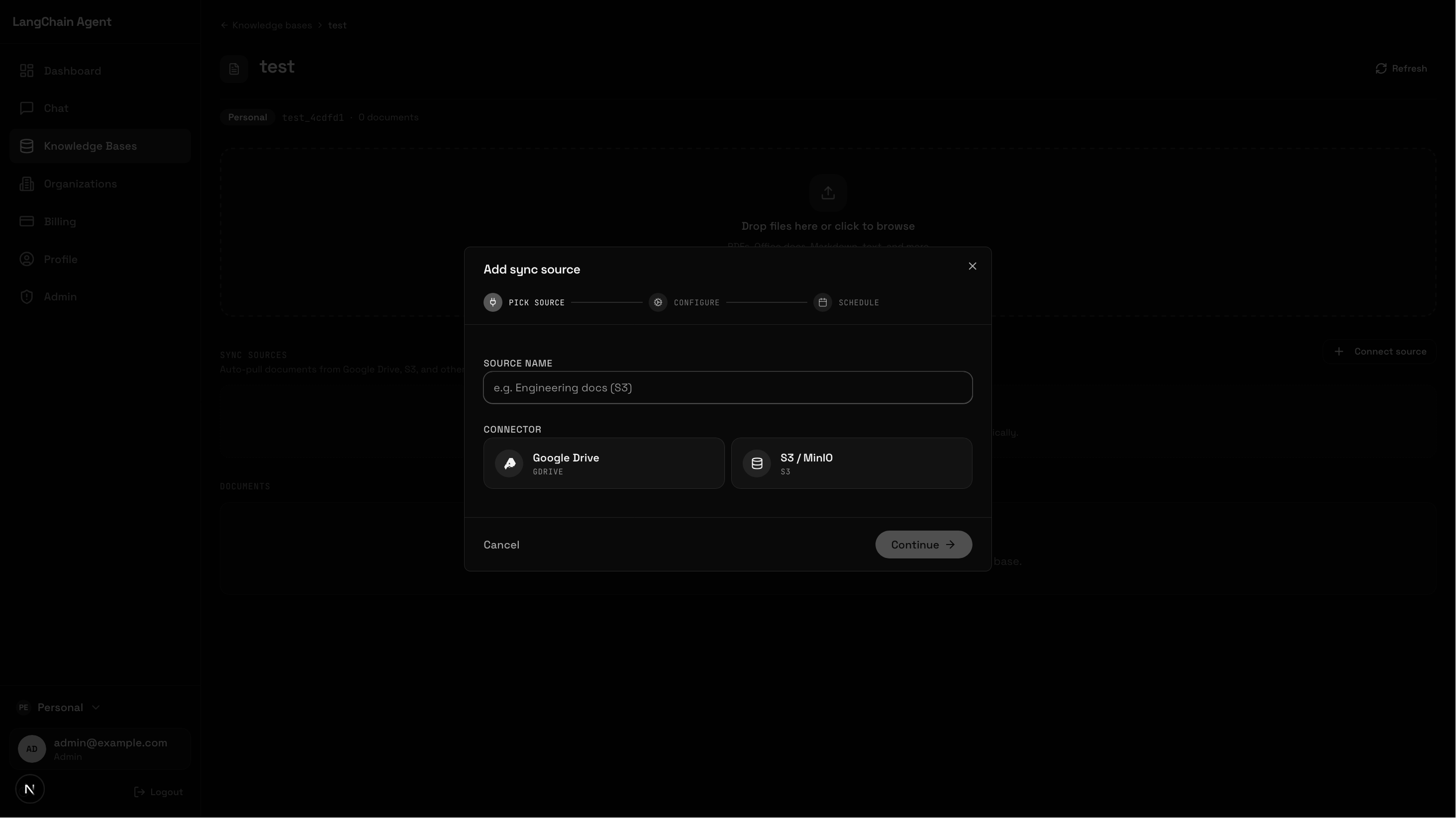 Add sync source - Google Drive or S3 / MinIO
